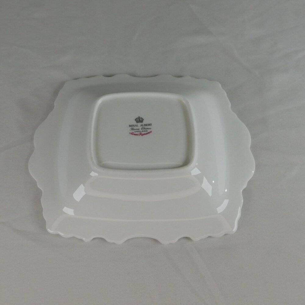 Royal Albert Sweet Romance White Floral Design Square Small Tray Meat Nut Candy - Picture 9 of 10